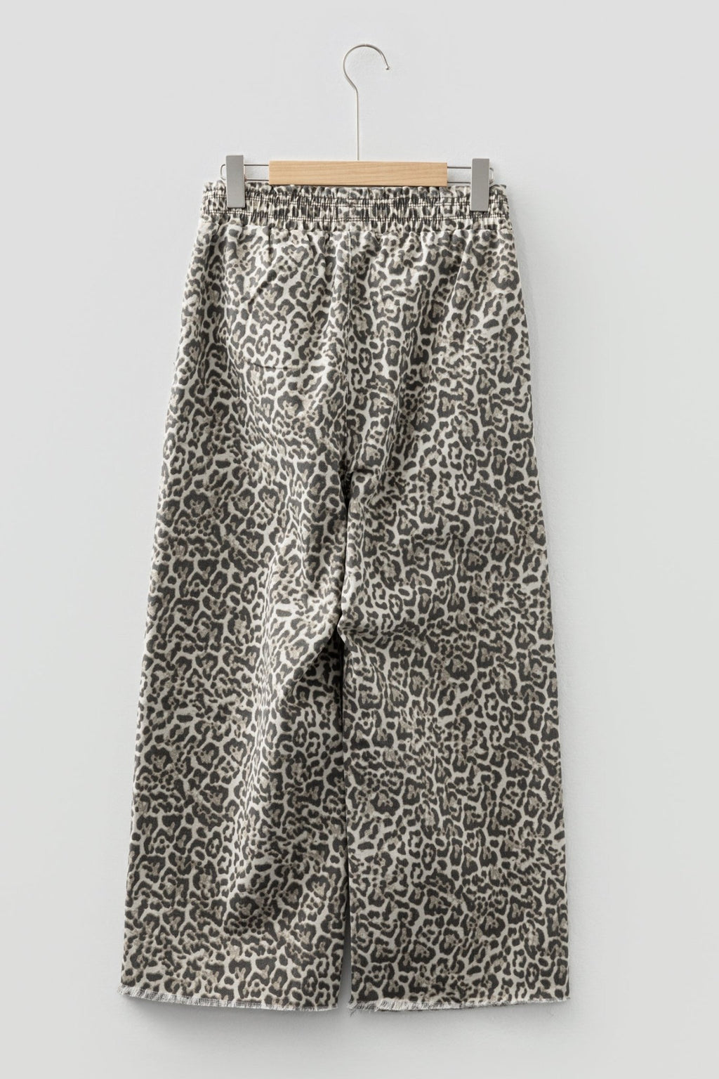 Leopard Denim Raw Hem Elastic Waist Loose Jeans - Rooted & Reckless Co.