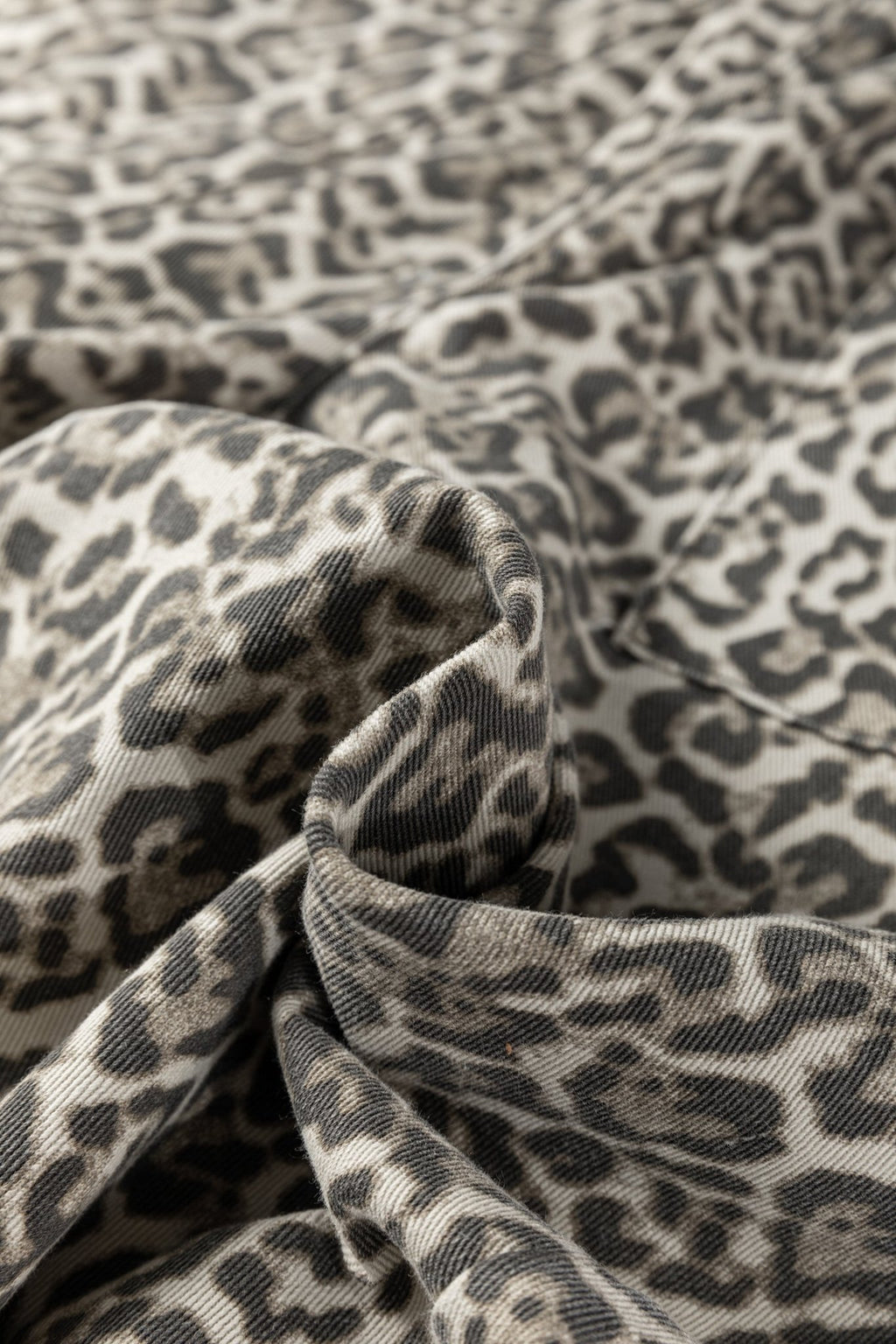 Leopard Denim Raw Hem Elastic Waist Loose Jeans - Rooted & Reckless Co.