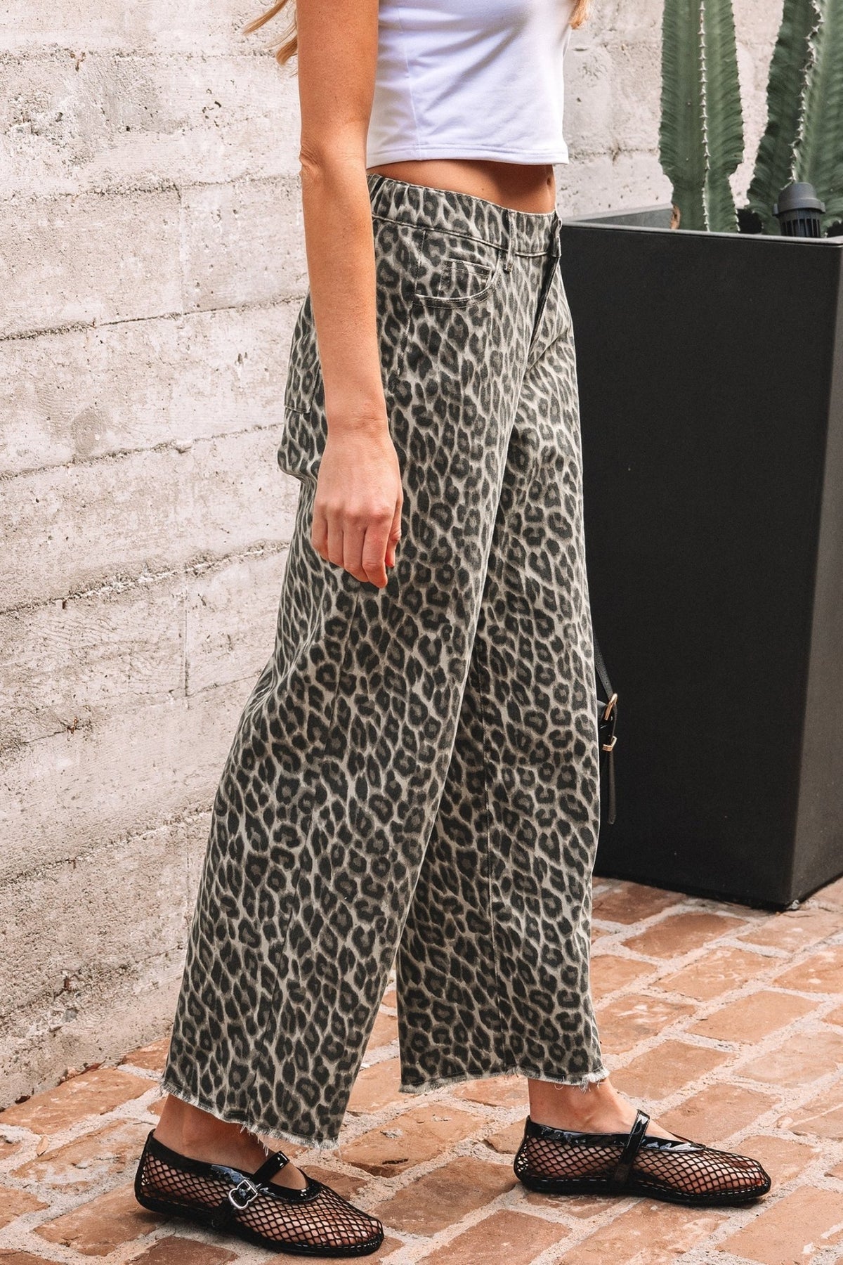 Leopard Denim Straight Leg Jeans - Rooted & Reckless Co.
