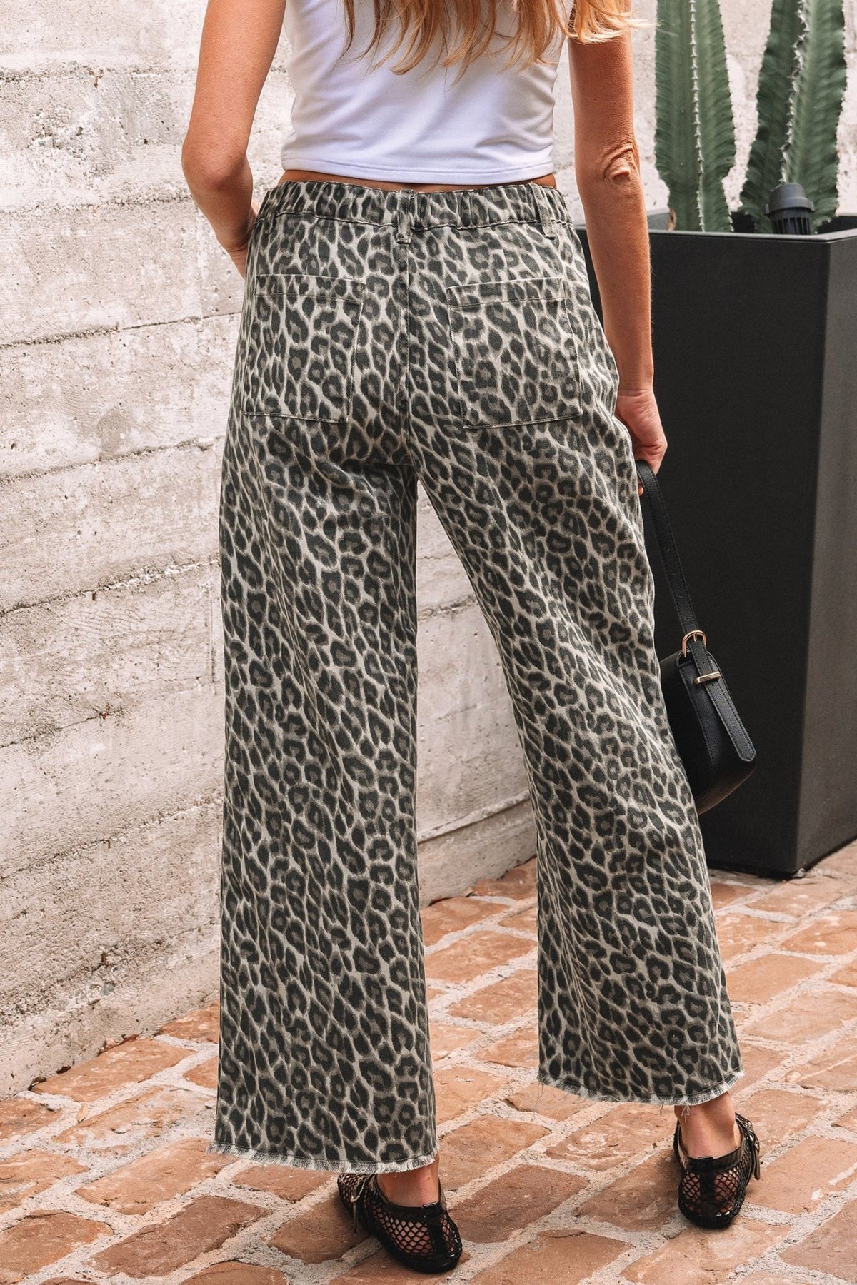 Leopard Denim Straight Leg Jeans - Rooted & Reckless Co.