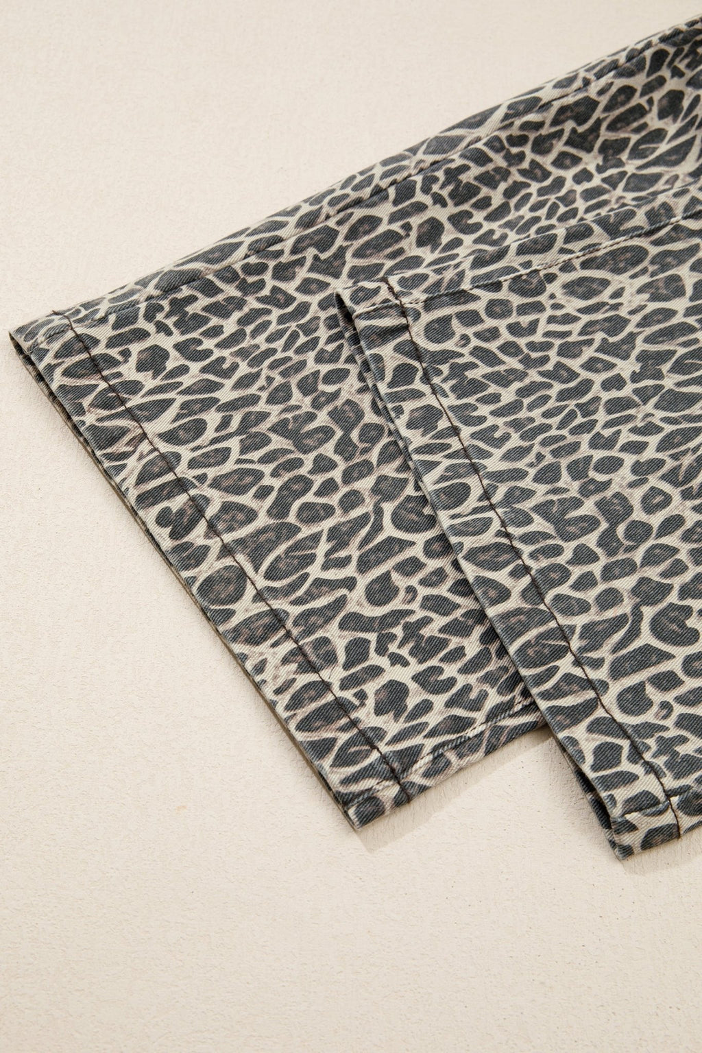 Leopard Denim Straight Leg Overall Jumpsuit - Rooted & Reckless Co.