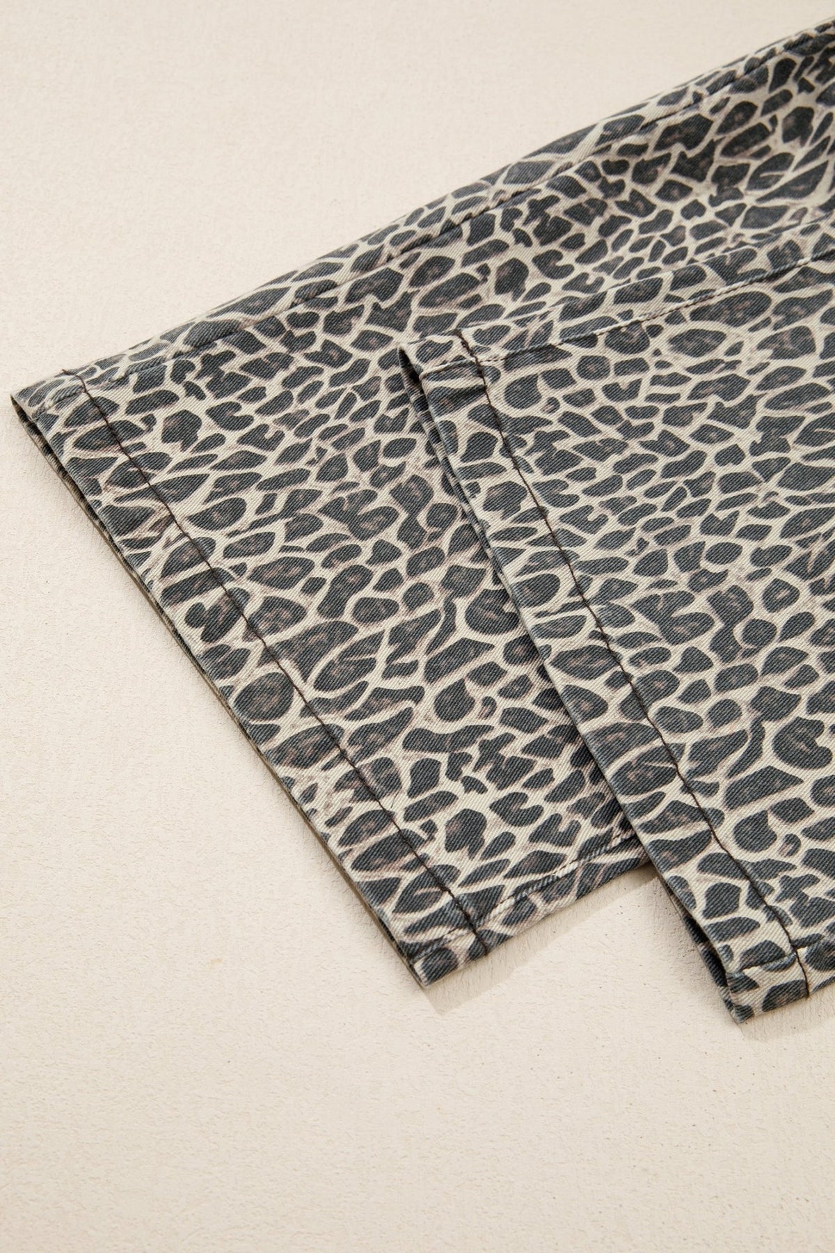 Leopard Denim Straight Leg Overall Jumpsuit - Rooted & Reckless Co.