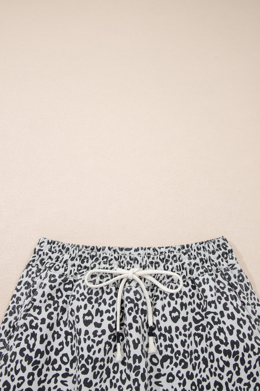 Leopard Denim Tassel Drawstring Skort - Rooted & Reckless Co.