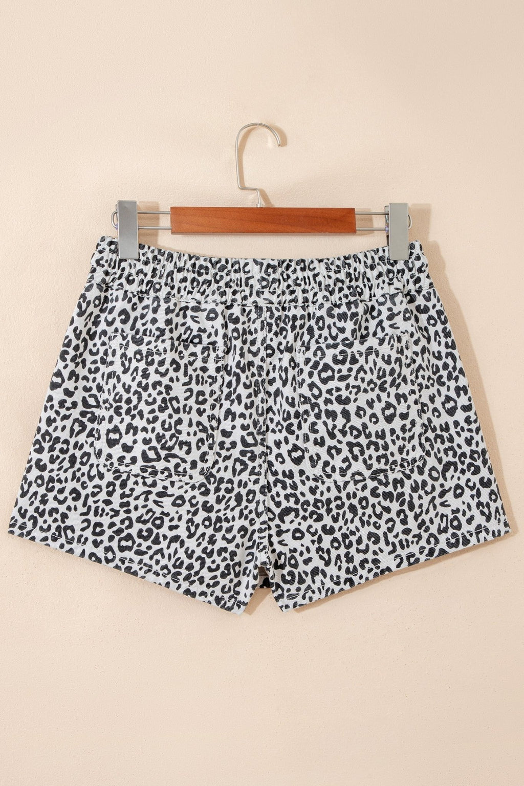 Leopard Denim Tassel Drawstring Skort - Rooted & Reckless Co.