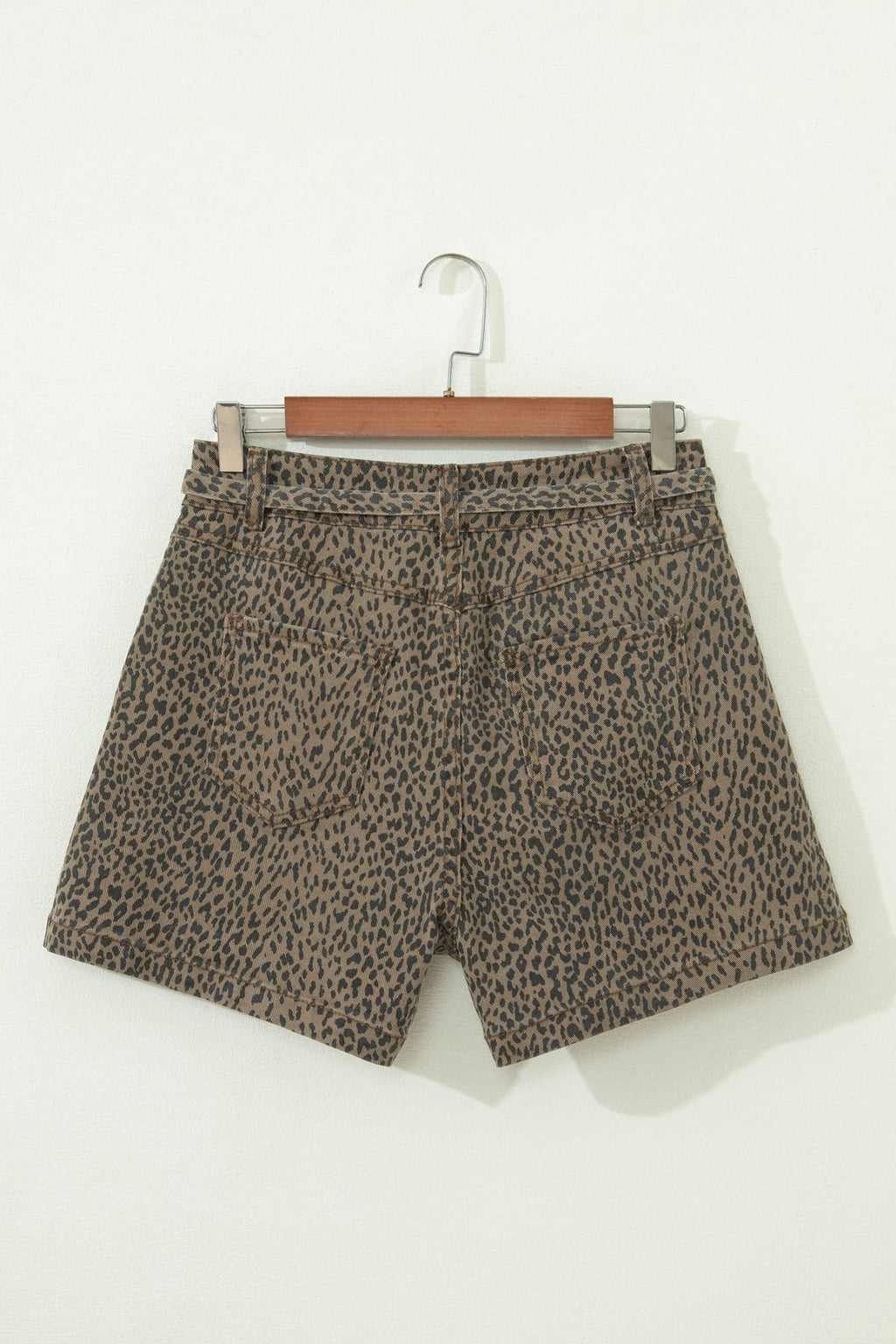 Leopard Denim Tie High Waist Shorts - Rooted & Reckless Co.