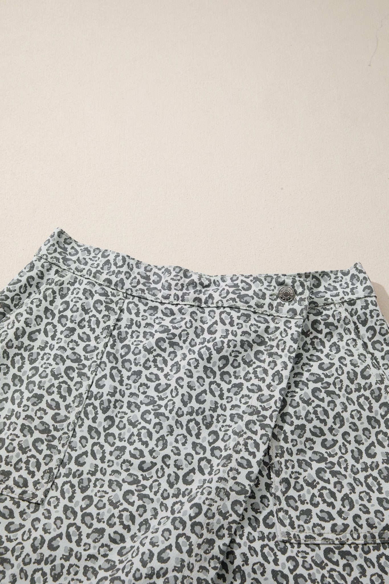 Leopard Denim Wrap Front Shorts - Rooted & Reckless Co.