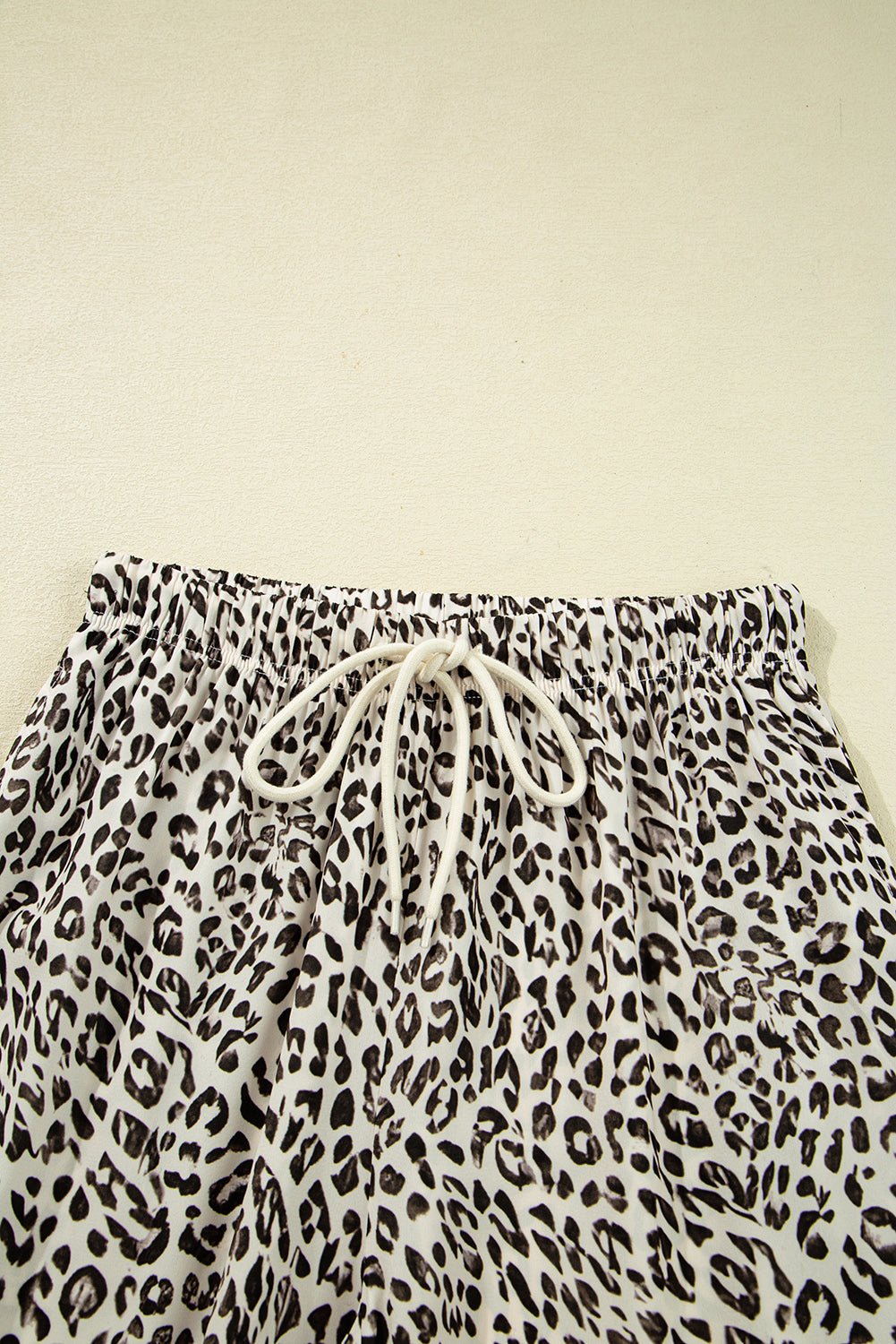 Leopard Drawstring Elastic Waist Straight Leg Pants - Rooted & Reckless Co.