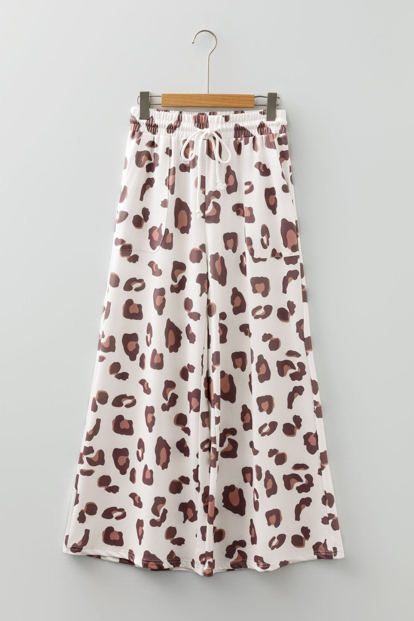 Leopard Drawstring High Waist Pocketed Pants - Rooted & Reckless Co.