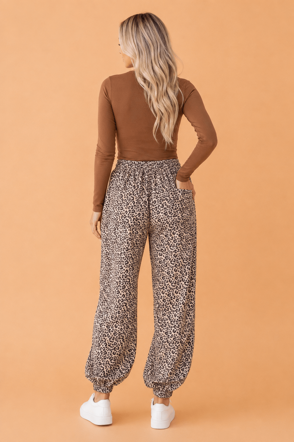 Leopard Elastic High Waist Jogger Pants - Rooted & Reckless Co.