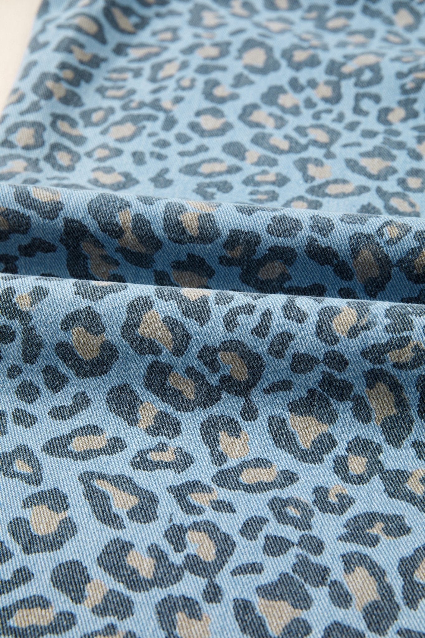 Leopard Exposed Seam Wide Leg Drawstring Jeans - Rooted & Reckless Co.