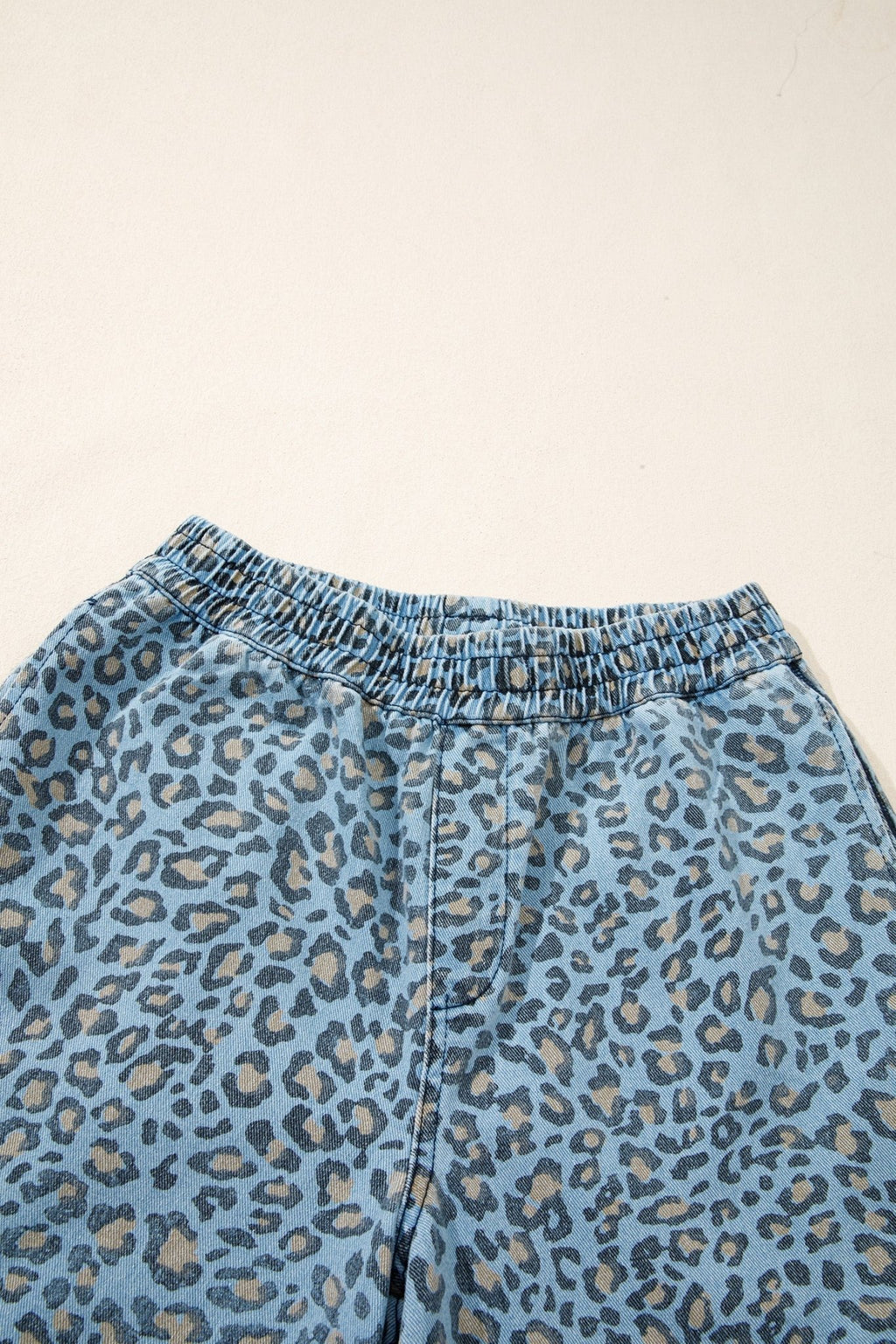 Leopard Exposed Seam Wide Leg Drawstring Jeans - Rooted & Reckless Co.