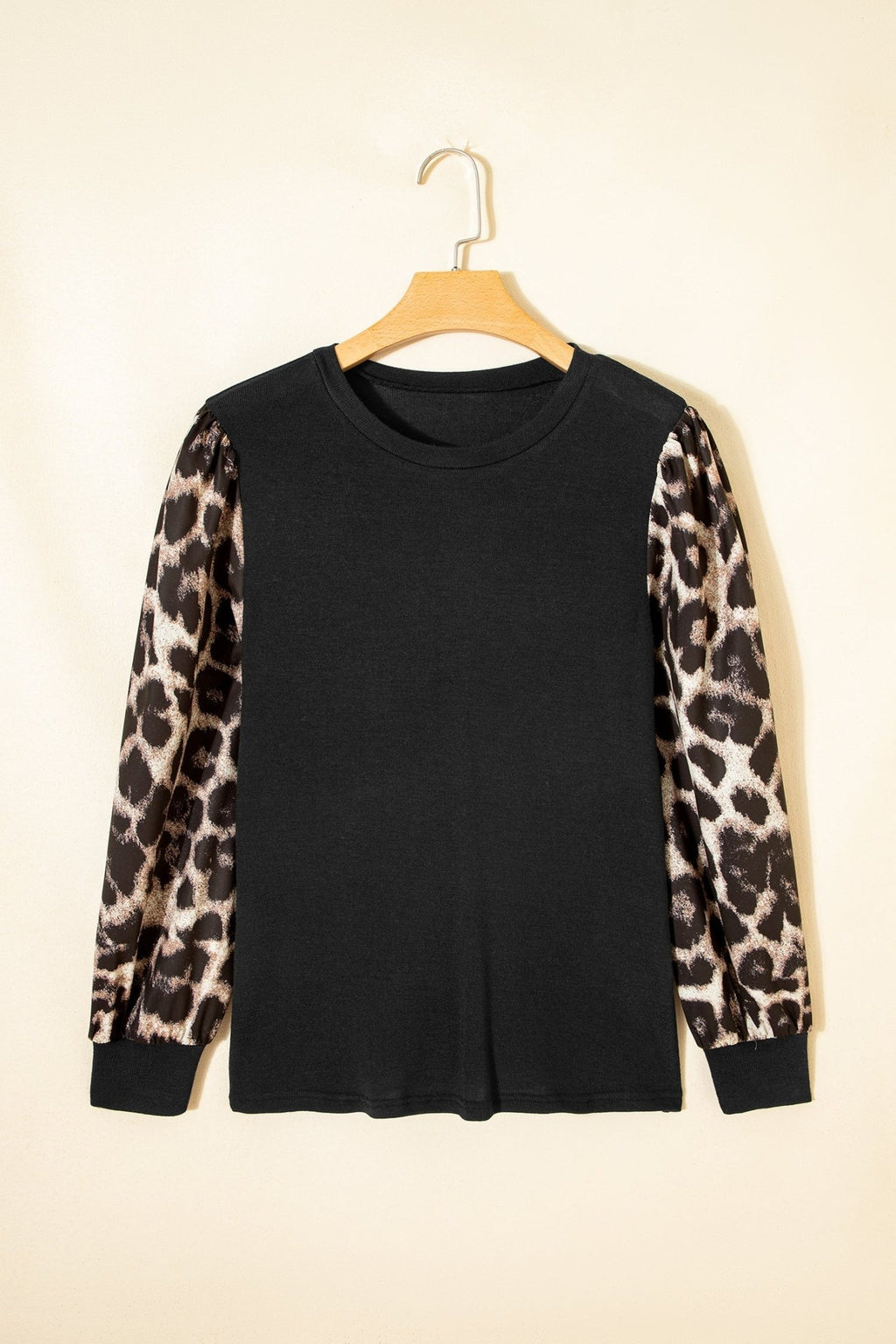Leopard & Floral Patchwork Puff Sleeve Top - Rooted & Reckless Co.