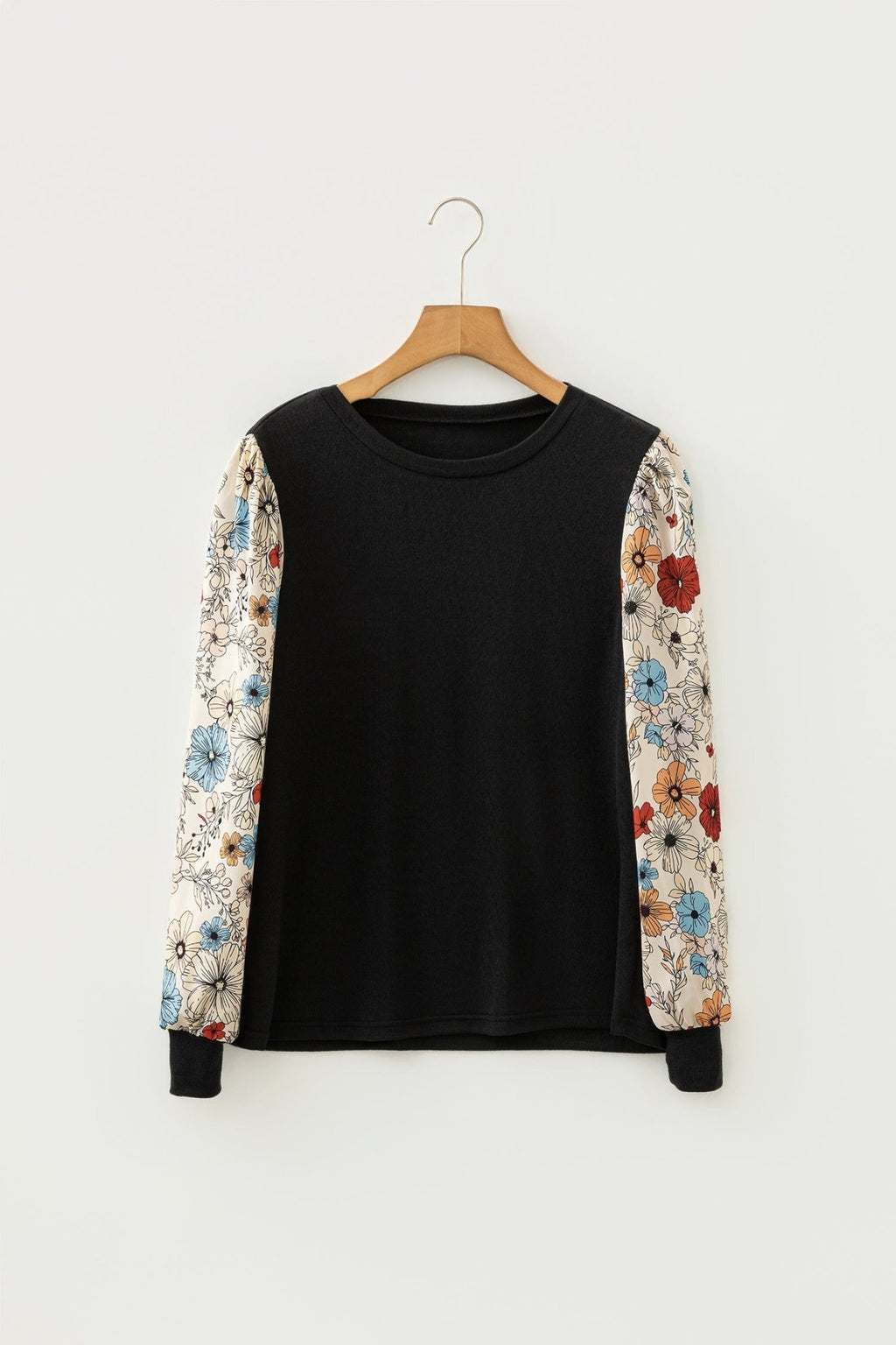 Leopard & Floral Patchwork Puff Sleeve Top - Rooted & Reckless Co.