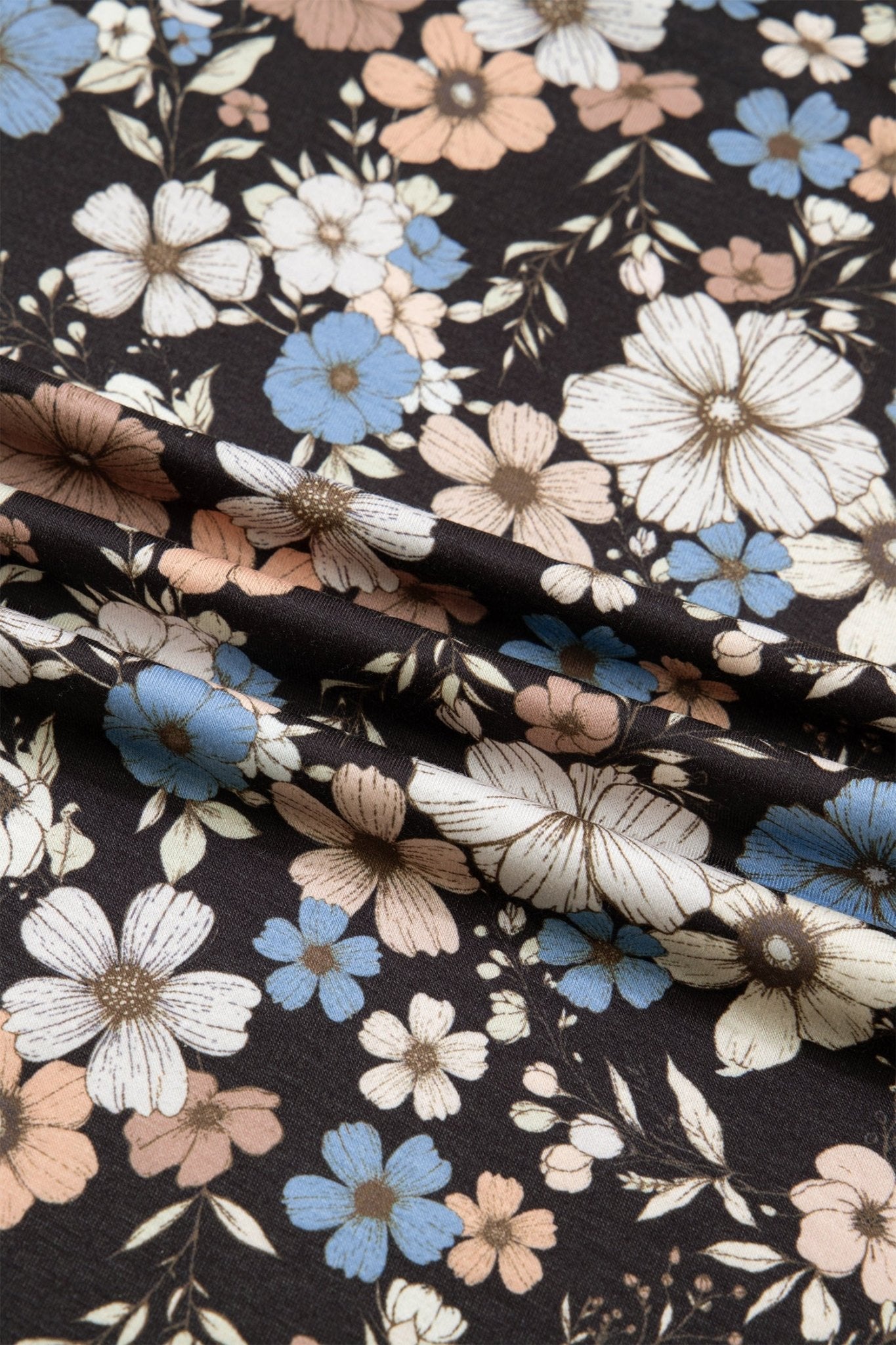 Leopard & Floral Square Neck Long Sleeve T-Shirt - Rooted & Reckless Co.