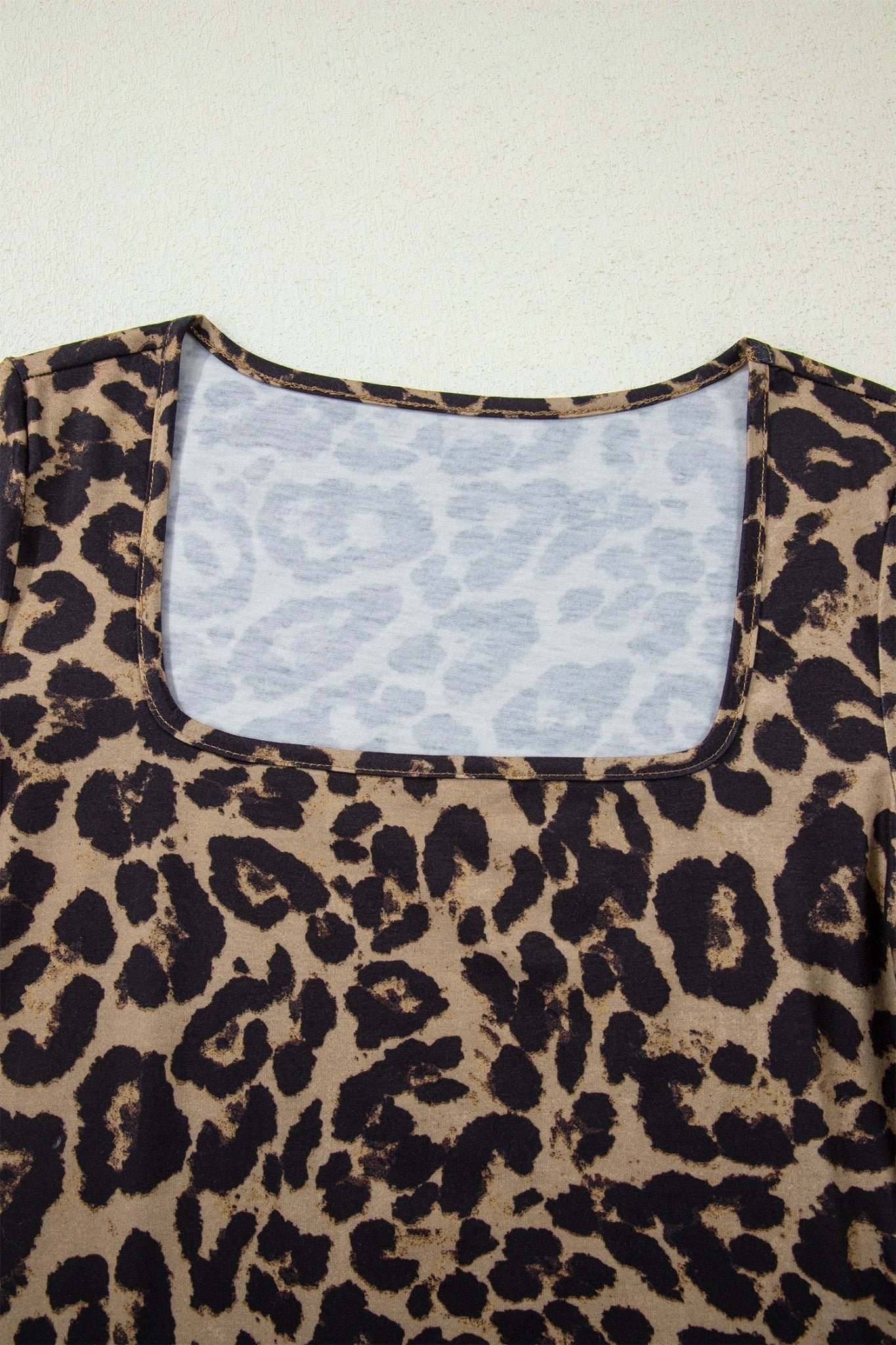 Leopard & Floral Square Neck Long Sleeve T-Shirt - Rooted & Reckless Co.