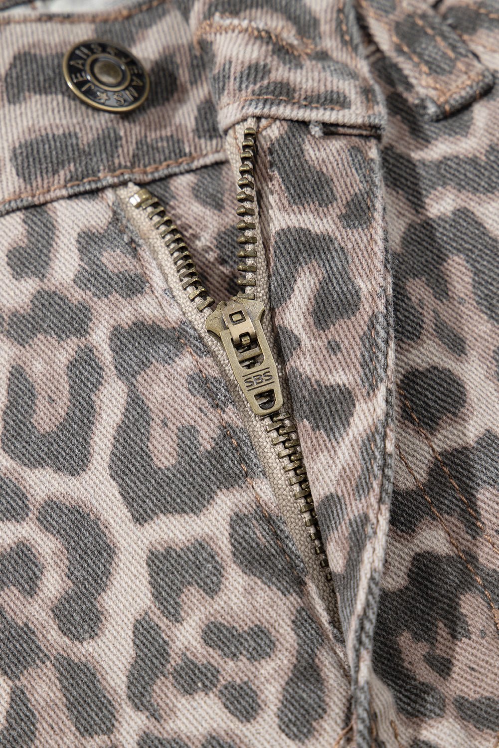 Leopard Frayed Edge High Waist Wide Leg Jeans - Rooted & Reckless Co.