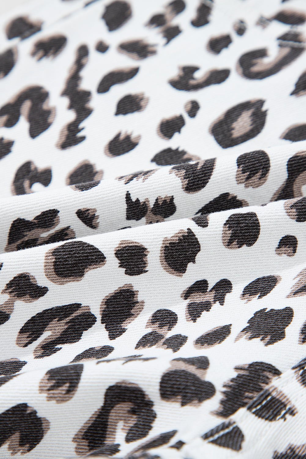 Leopard Frayed Hem Denim Shorts - Rooted & Reckless Co.