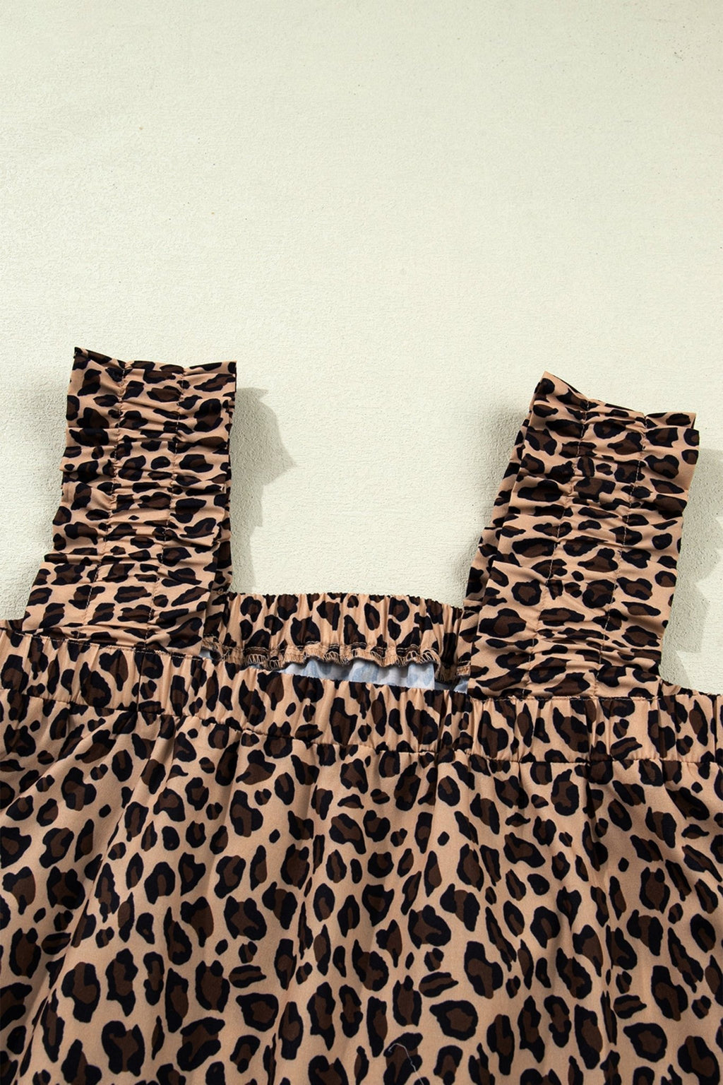Leopard Frilled Square Neck Tank Top - Rooted & Reckless Co.