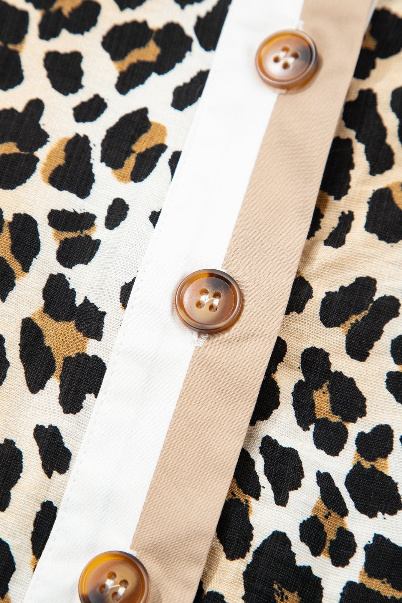Leopard Half Buttoned Short Sleeve Mini Dress - Rooted & Reckless Co.