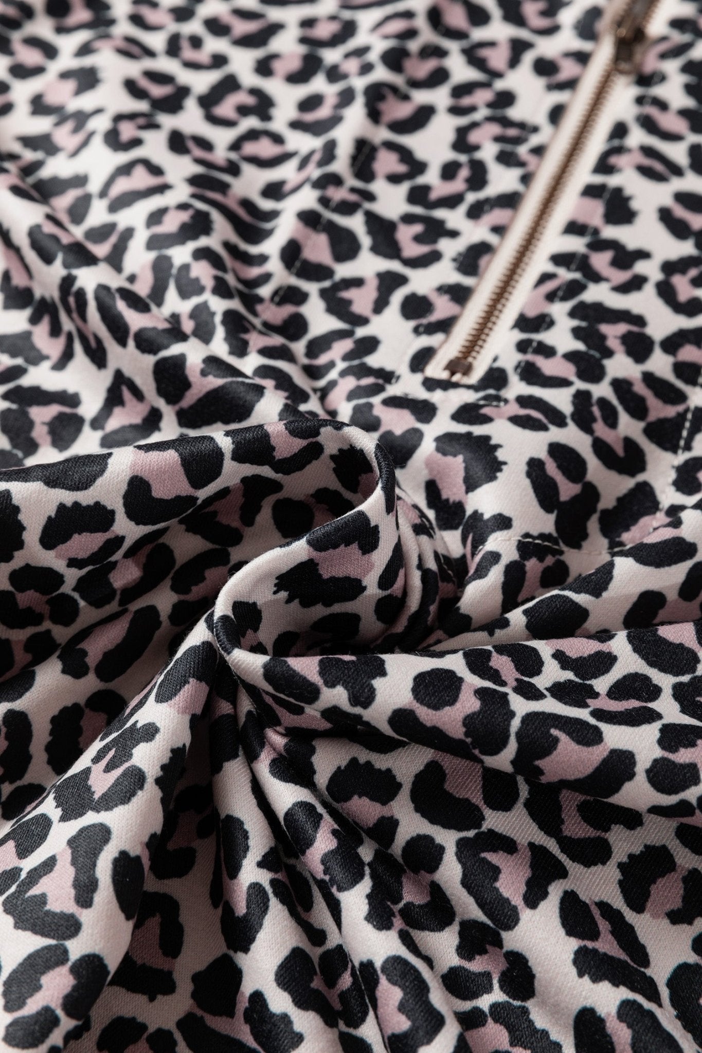 Leopard Half Zip Long Sleeve Blouse - Rooted & Reckless Co.