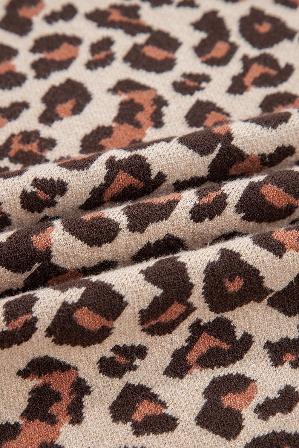 Leopard High Neck Long Sleeve Sweater Dress - Rooted & Reckless Co.