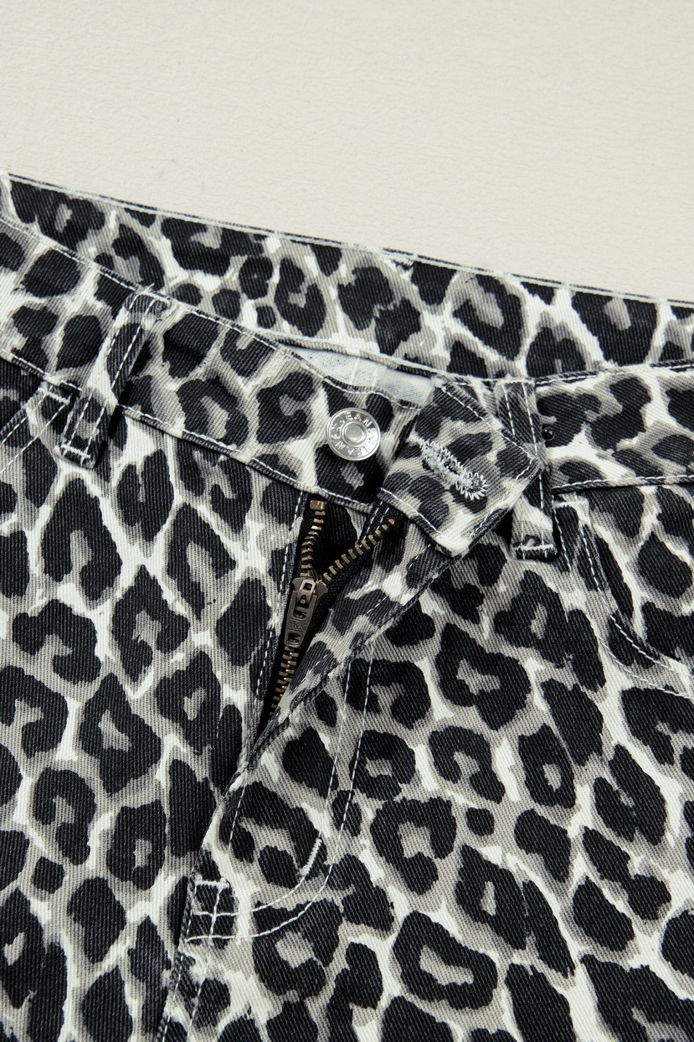Leopard High Waist Barrel Leg Jeans - Rooted & Reckless Co.