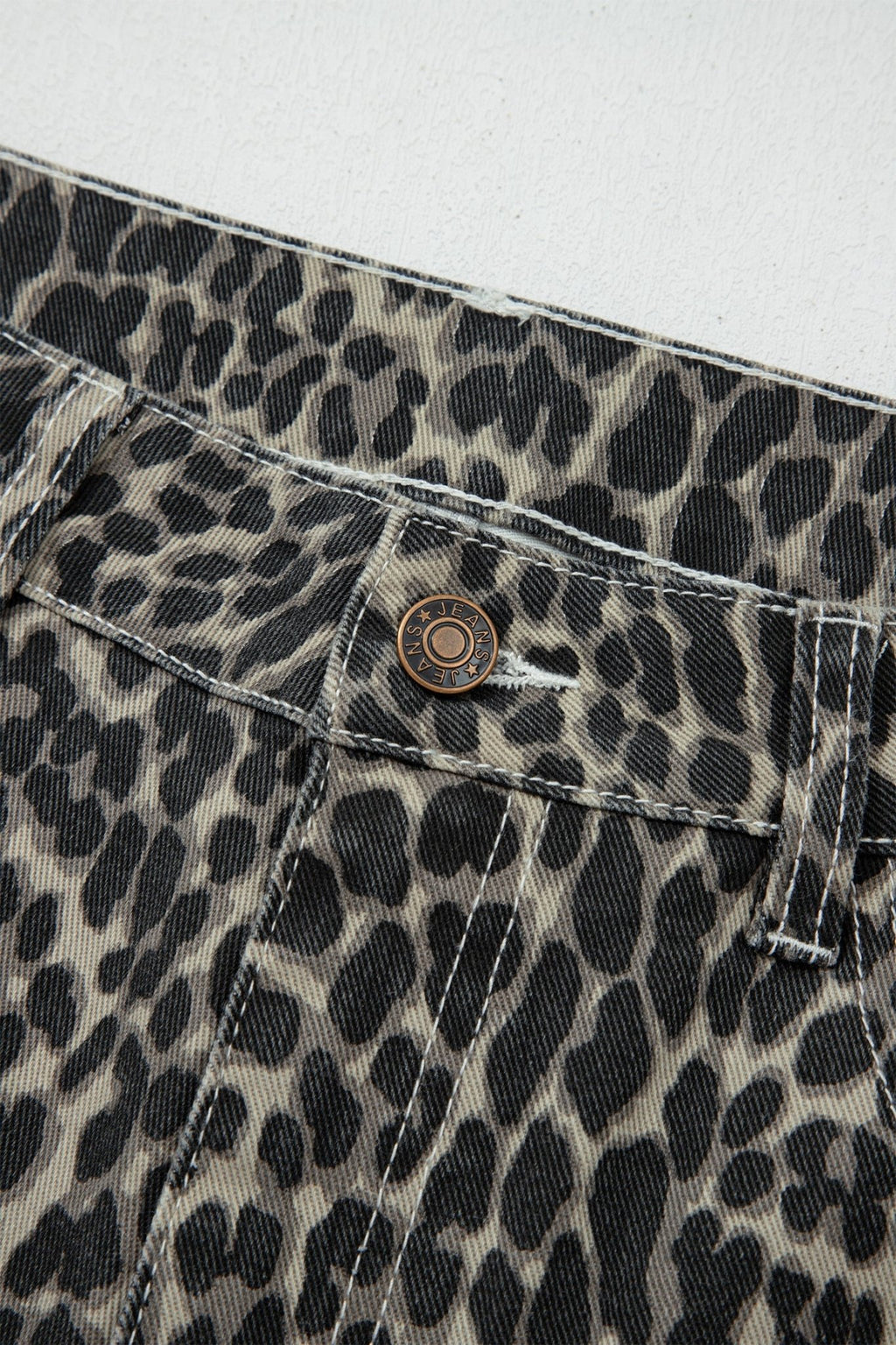 Leopard High Waist Barrel Leg Jeans - Rooted & Reckless Co.