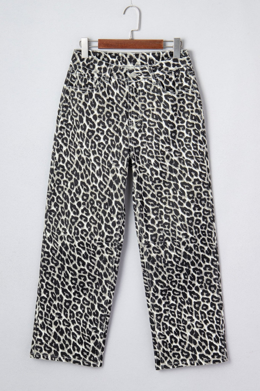 Leopard High Waist Barrel Leg Jeans - Rooted & Reckless Co.