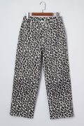 Leopard High Waist Barrel Leg Jeans - Rooted & Reckless Co.