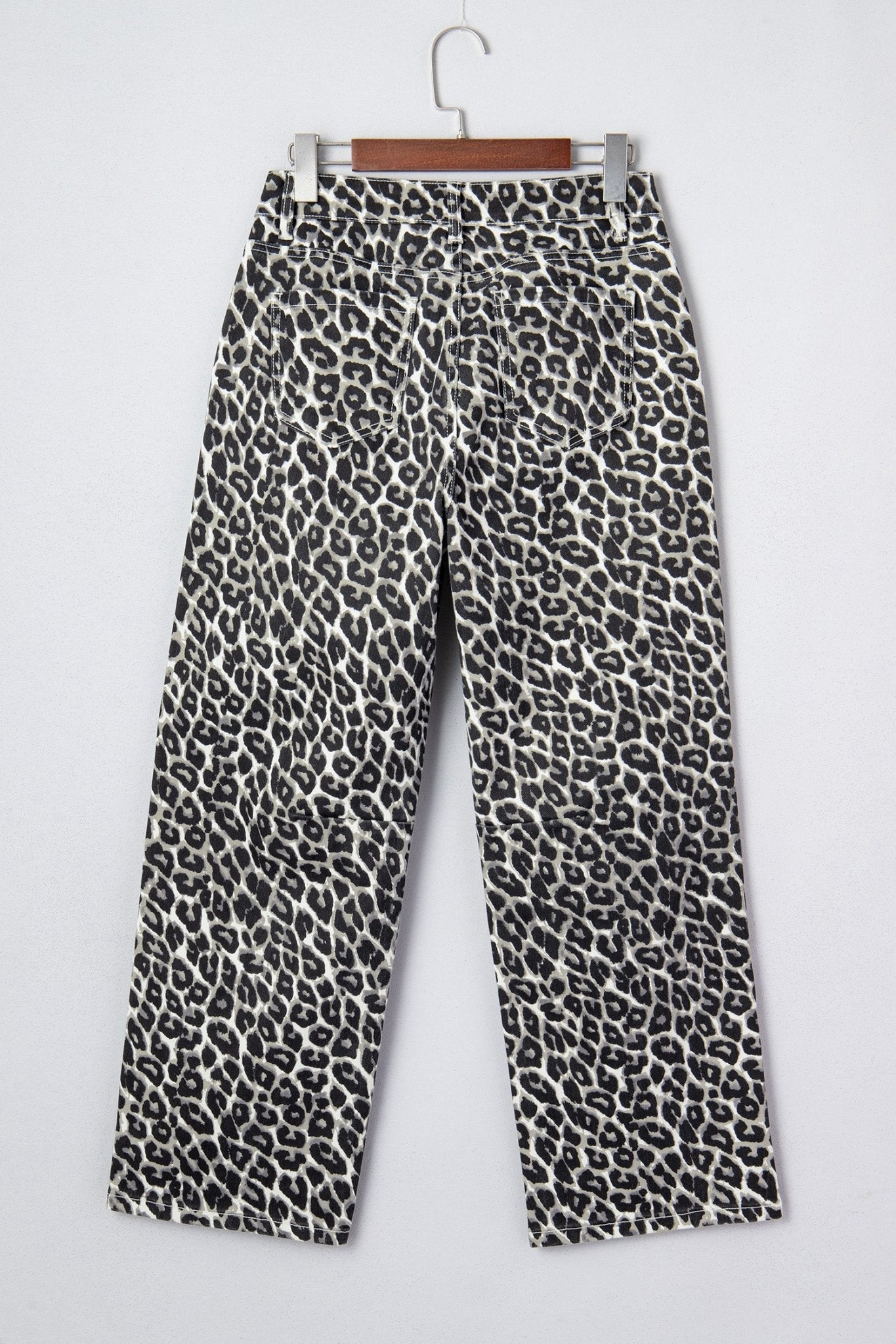 Leopard High Waist Barrel Leg Jeans - Rooted & Reckless Co.