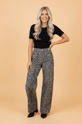Leopard High Waist Wide Leg Jeans - Rooted & Reckless Co.