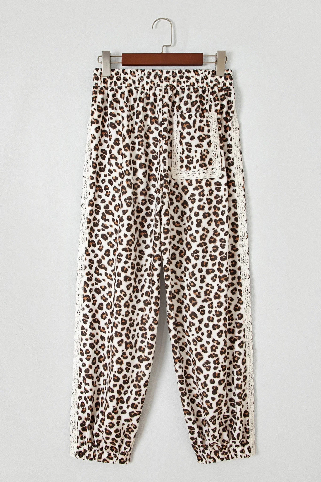 Leopard Lace Side Stripe Elastic Waist Jogger Pants - Rooted & Reckless Co.