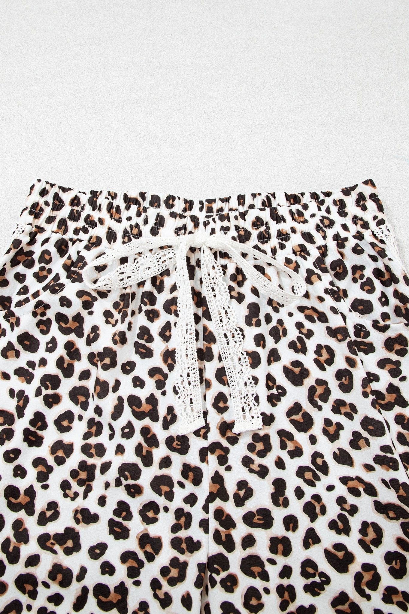 Leopard Lace Side Stripe Elastic Waist Jogger Pants - Rooted & Reckless Co.