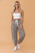 Leopard Lace Side Stripe Elastic Waist Jogger Pants - Rooted & Reckless Co.