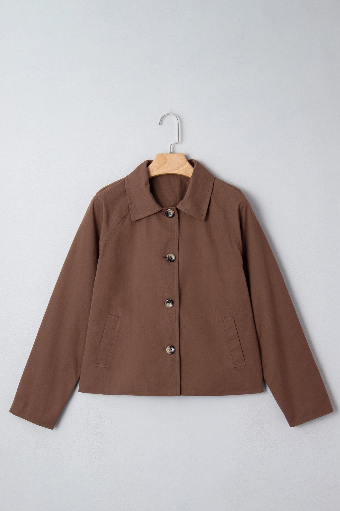 Leopard Lined Button Up Collared Jacket - Rooted & Reckless Co.