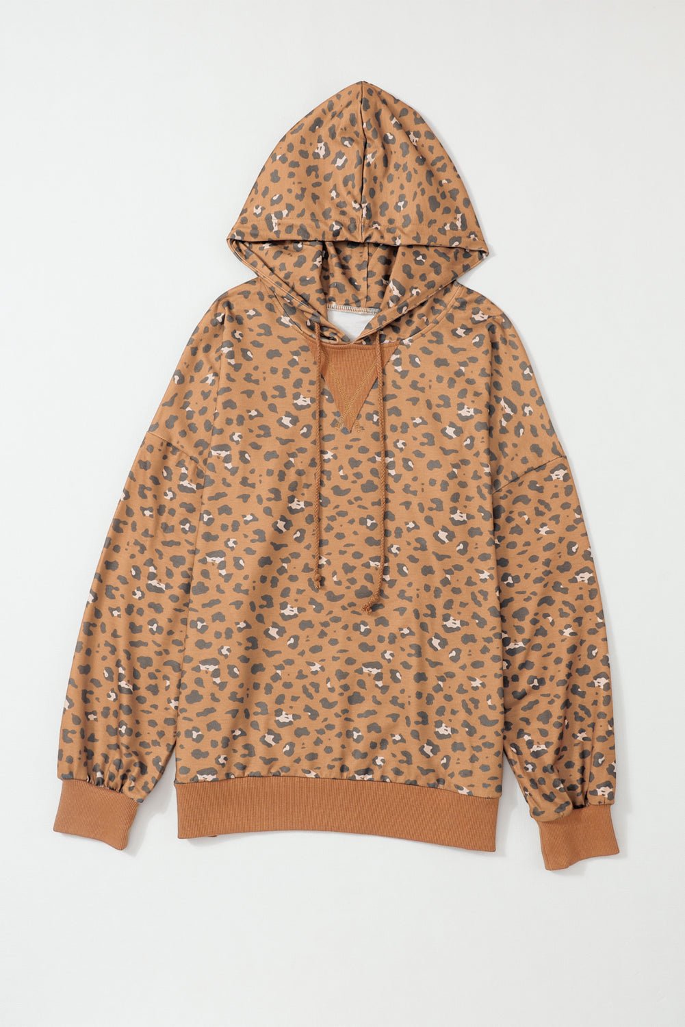 Leopard Long Sleeve Drawstring Hoodie - Rooted & Reckless Co.