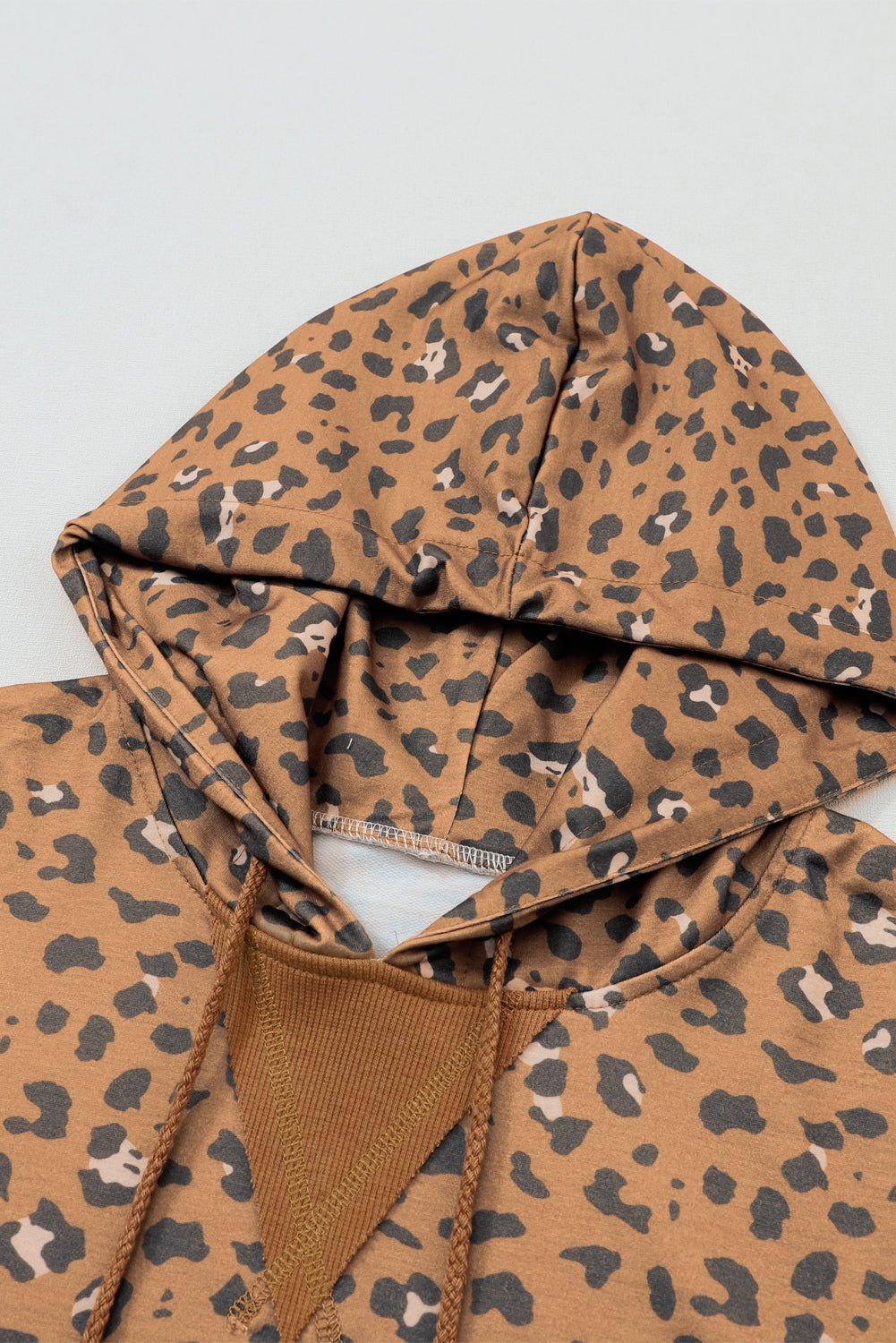 Leopard Long Sleeve Drawstring Hoodie - Rooted & Reckless Co.