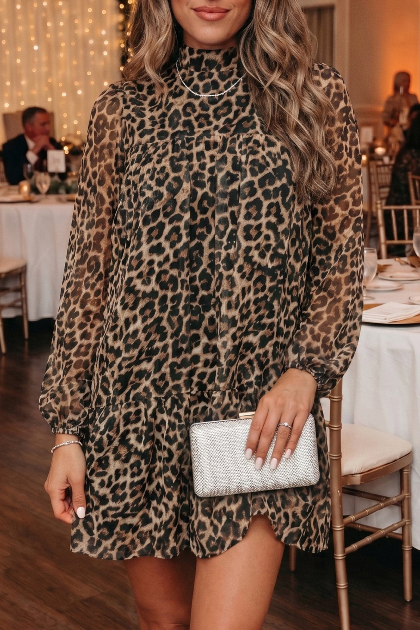 Leopard Long Sleeve Shift Mini Dress - Rooted & Reckless Co.