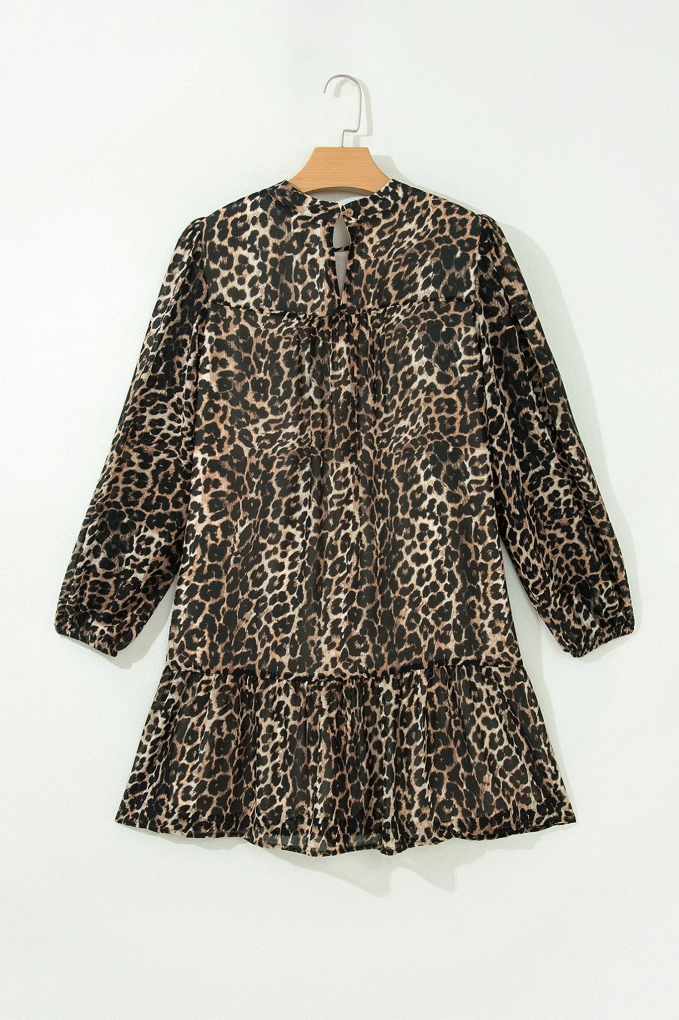 Leopard Long Sleeve Shift Mini Dress - Rooted & Reckless Co.