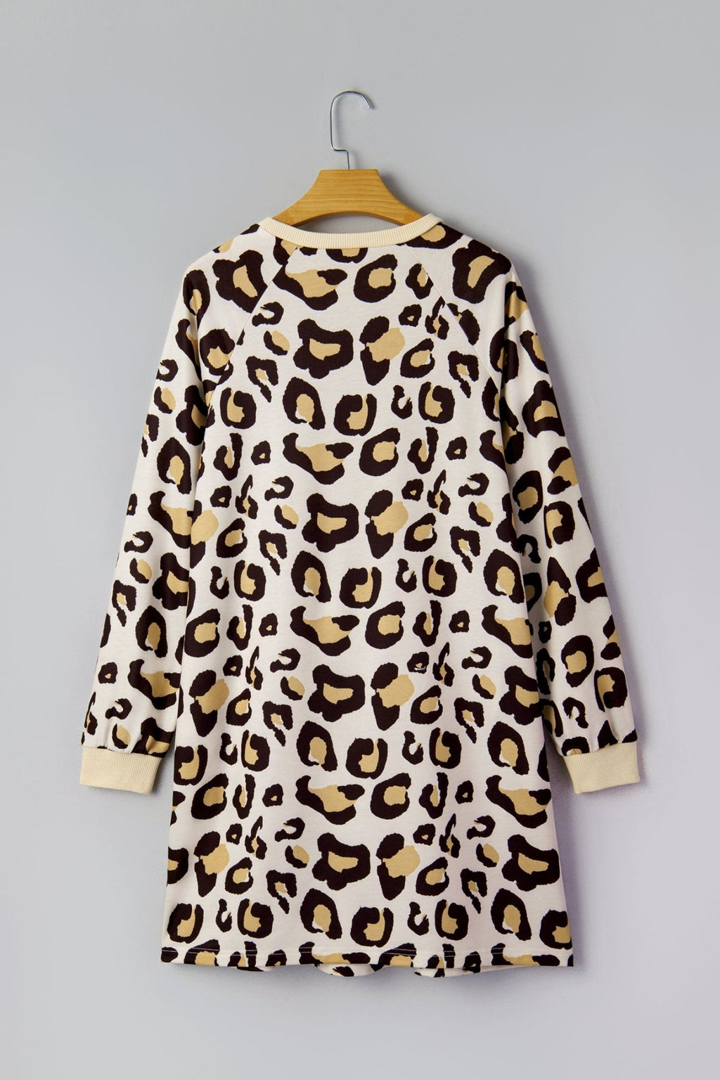 Leopard Long Sleeve T-Shirt Dress w/ Pockets - Rooted & Reckless Co.