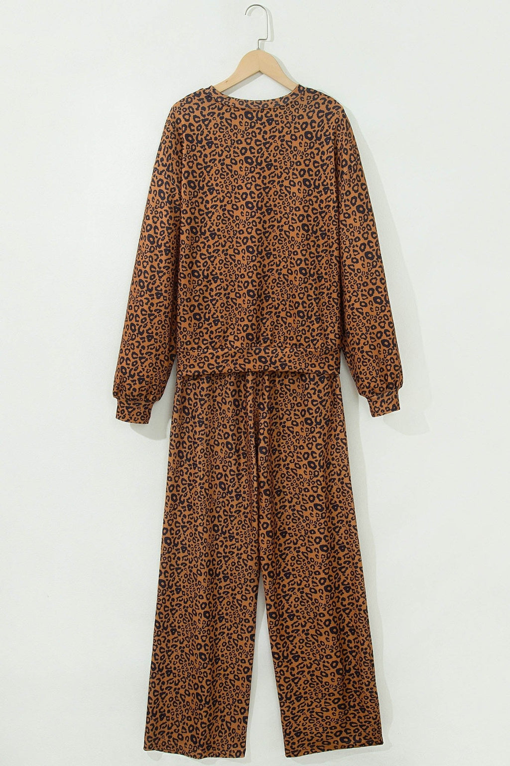 Leopard Long Sleeve Top & Drawstring Pants Set - Rooted & Reckless Co.