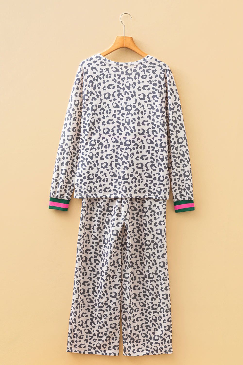 Leopard Long Sleeve V-Neck Top and Pant Set - Rooted & Reckless Co.