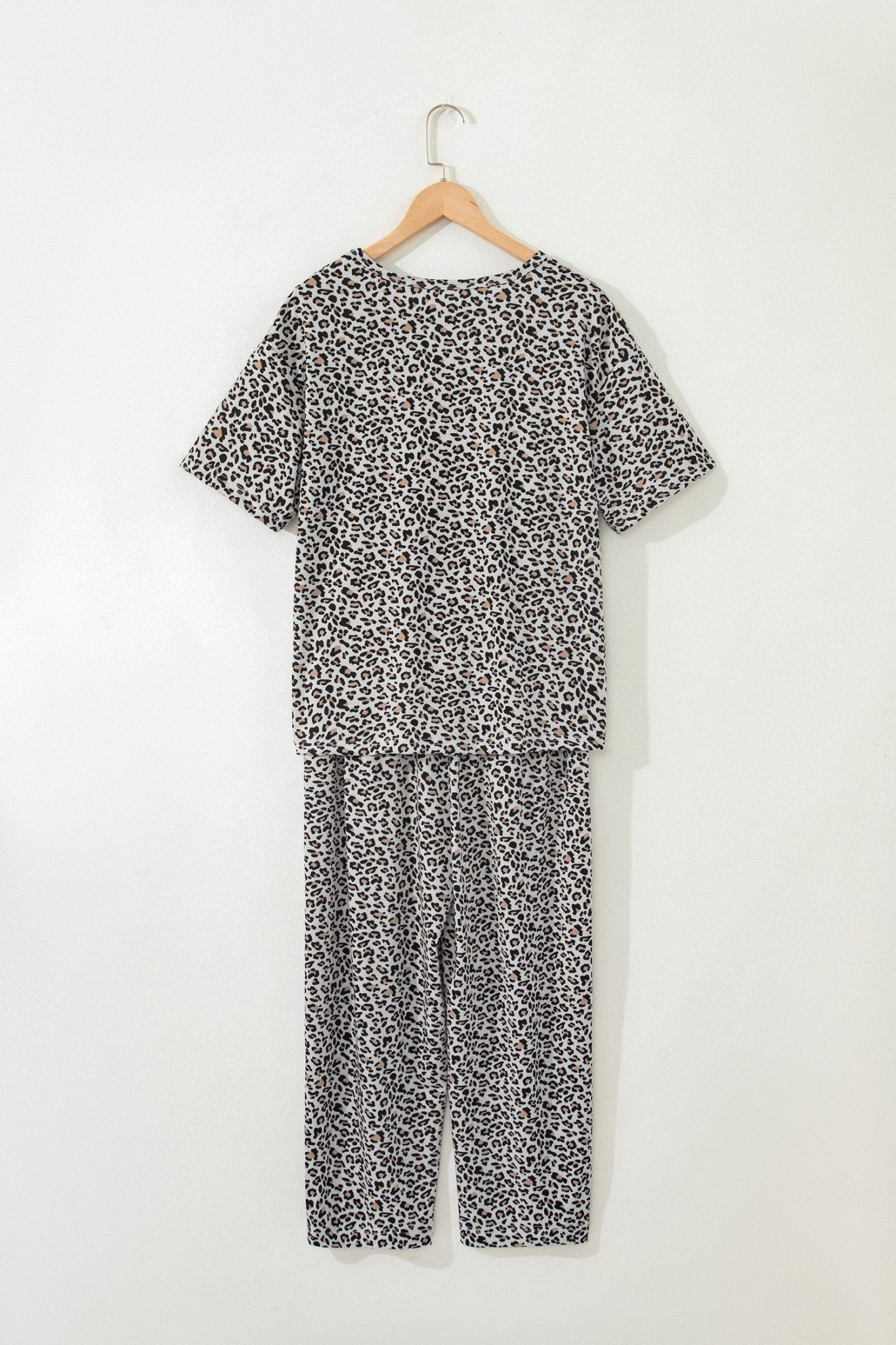 Leopard Loose Tee & Drawstring Waist Pants Set - Rooted & Reckless Co.