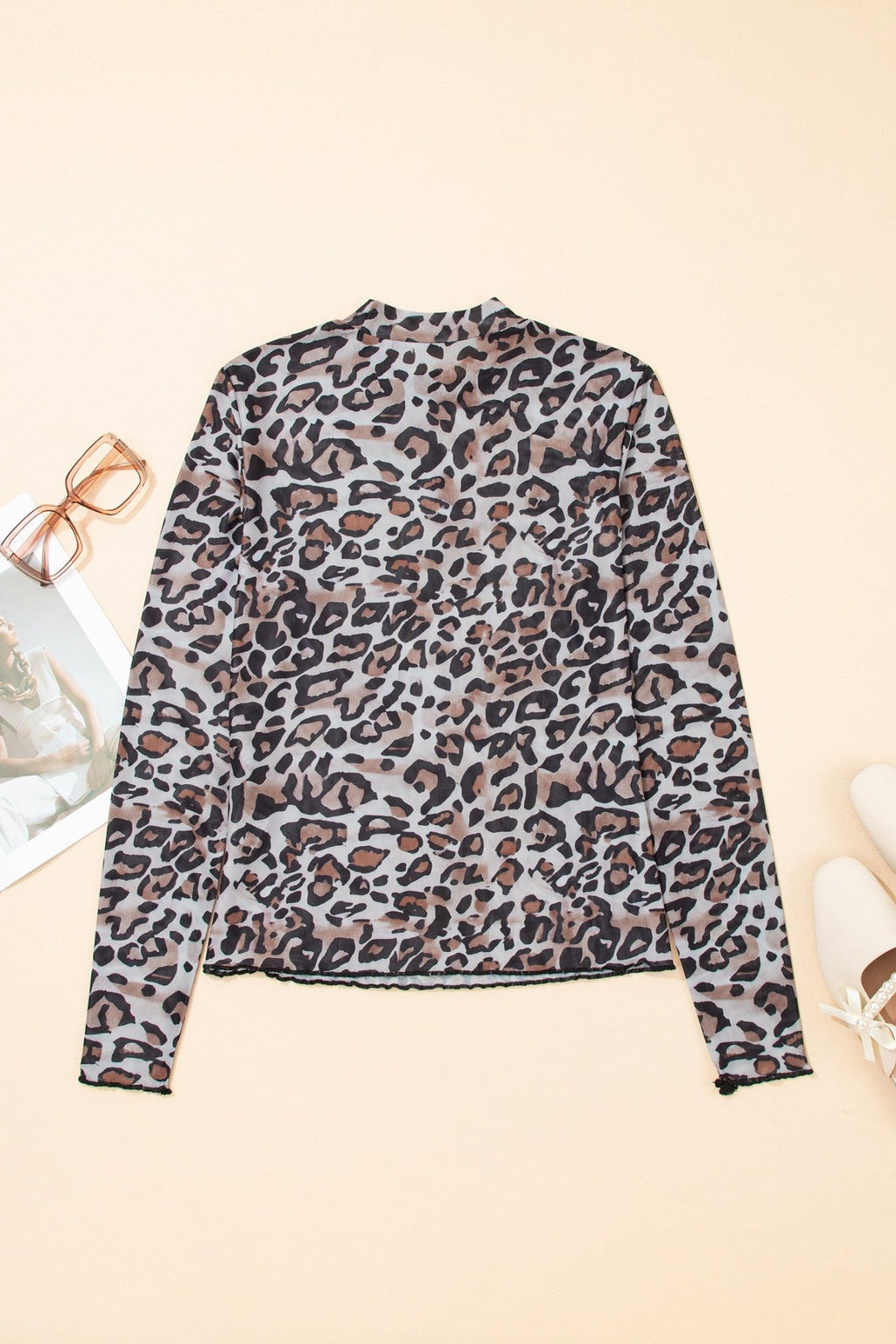 Leopard Mesh Long Sleeve Top - Rooted & Reckless Co.