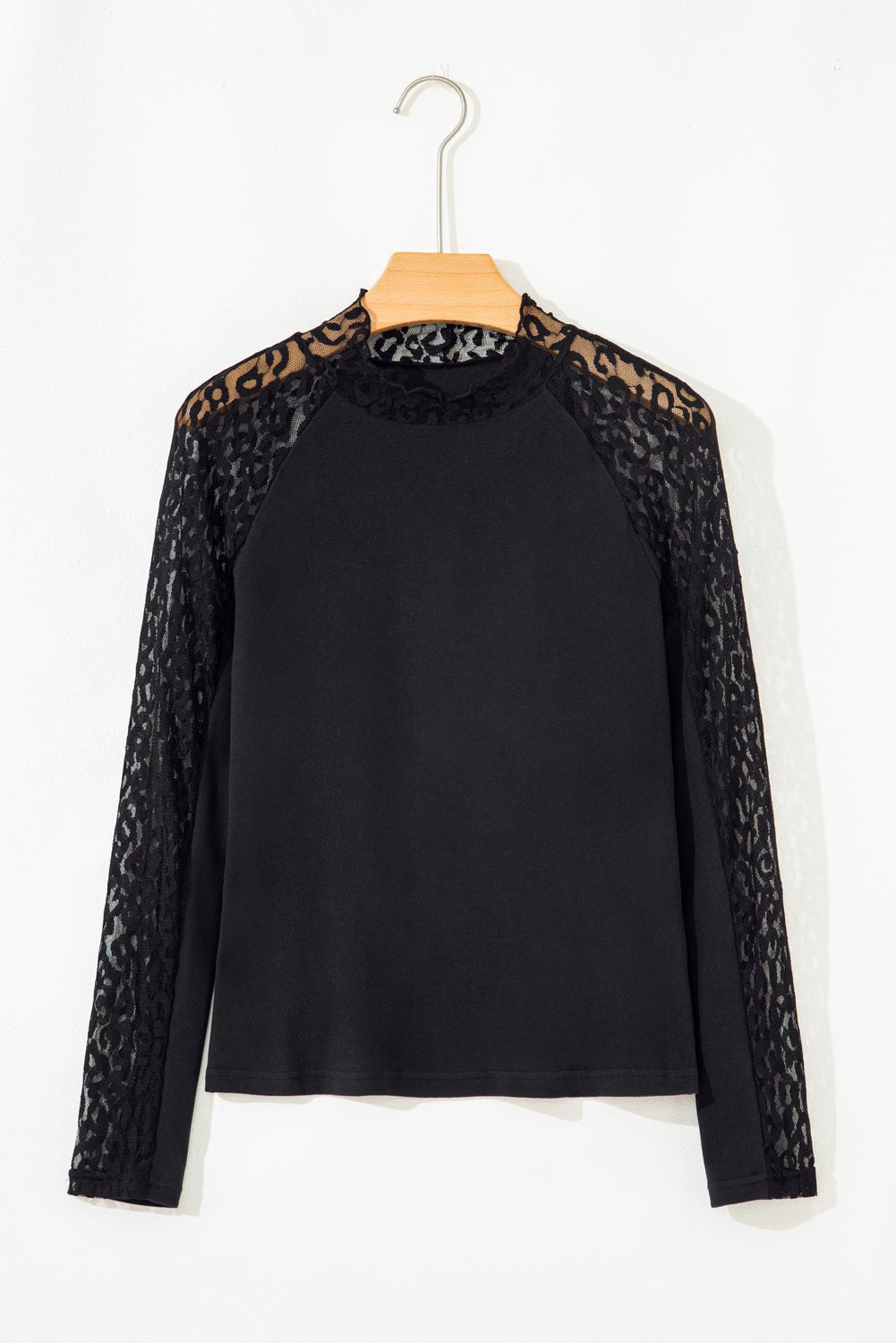 Leopard Mesh Patchwork Long Sleeve Top - Rooted & Reckless Co.