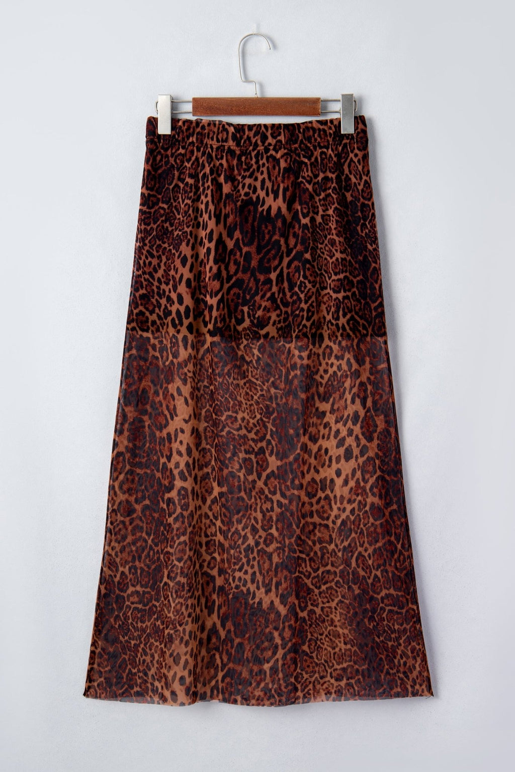 Leopard Mesh Sheer Maxi Skirt - Rooted & Reckless Co.