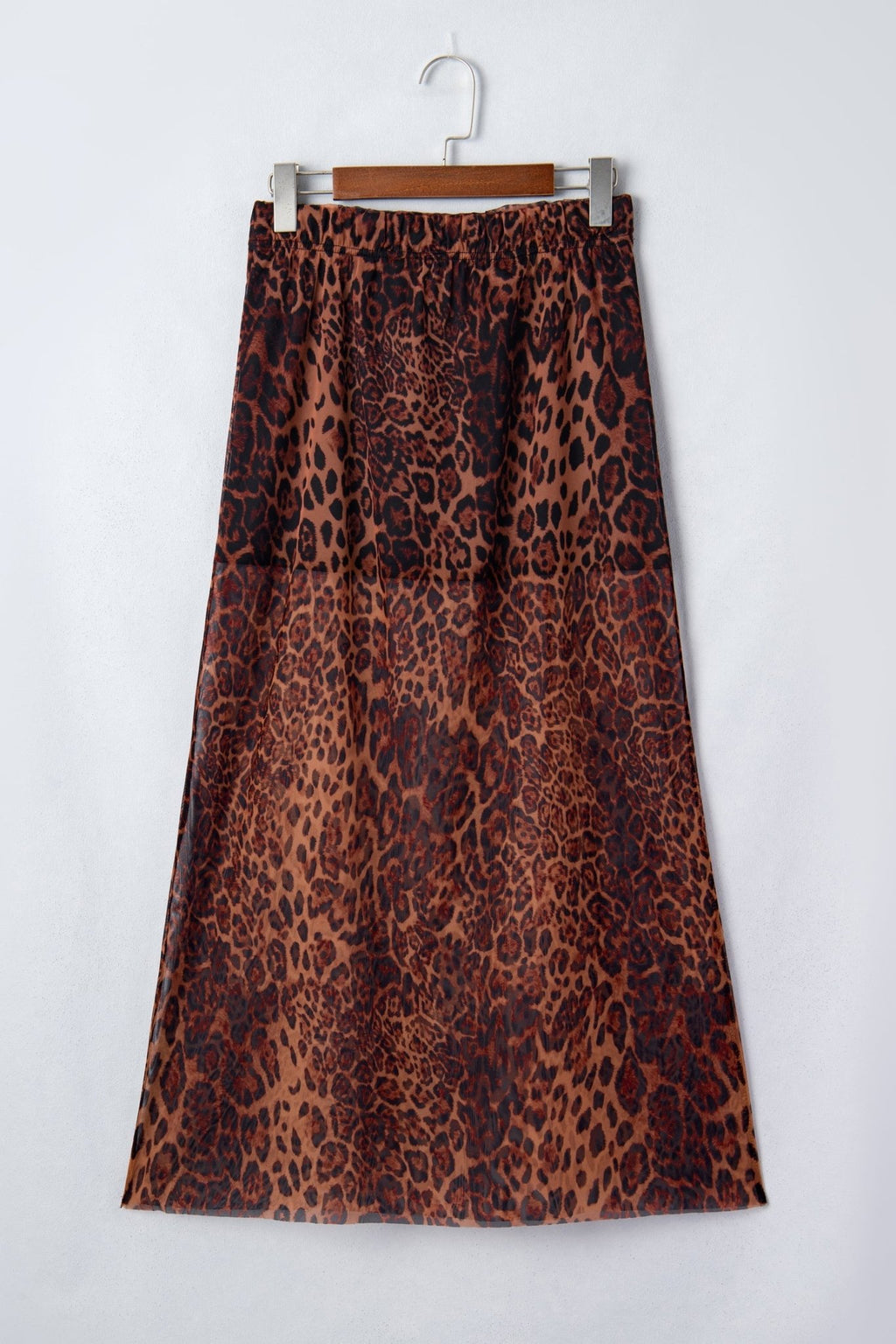 Leopard Mesh Sheer Maxi Skirt - Rooted & Reckless Co.