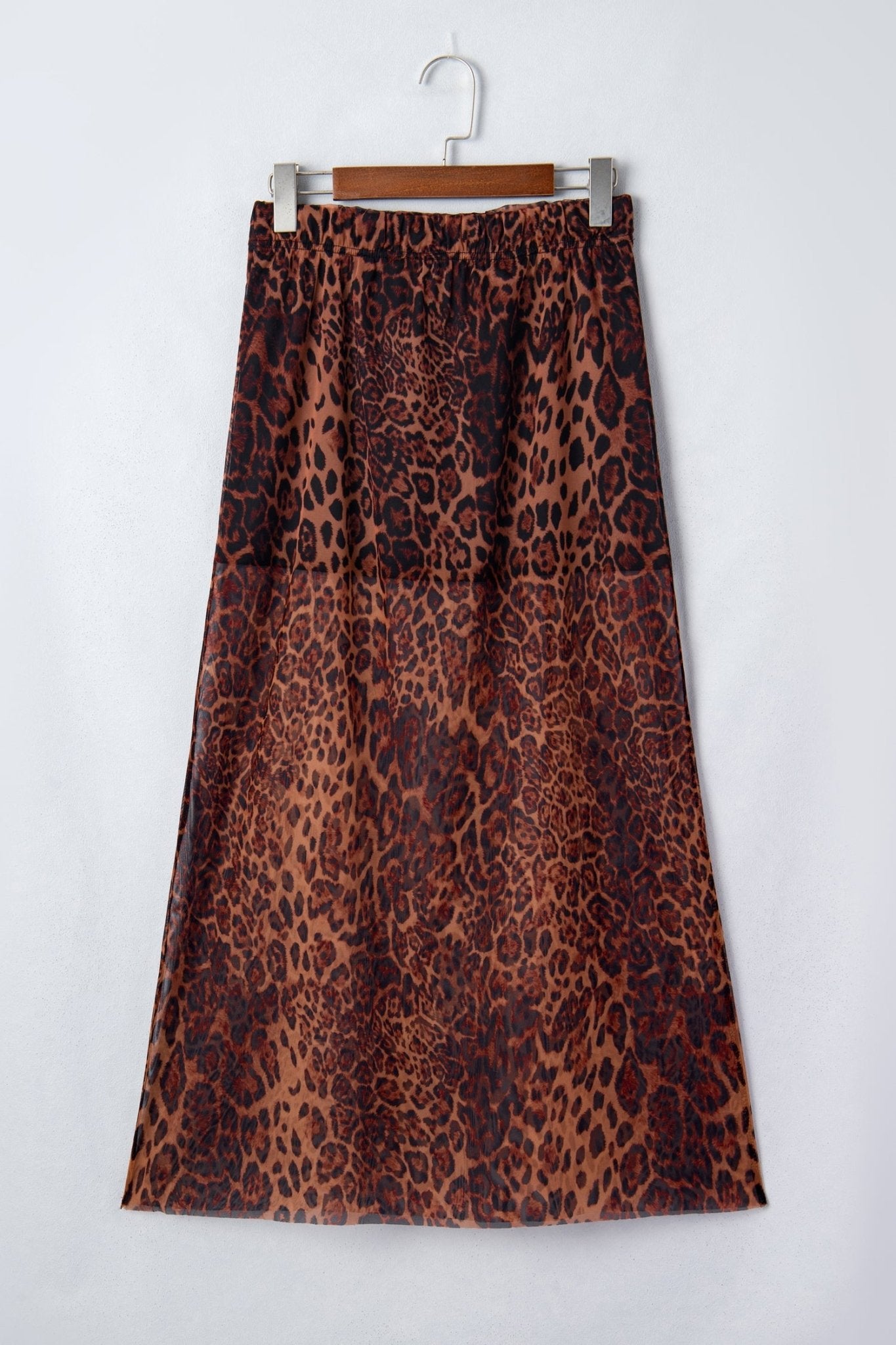 Leopard Mesh Sheer Maxi Skirt - Rooted & Reckless Co.