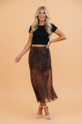 Leopard Mesh Sheer Maxi Skirt - Rooted & Reckless Co.