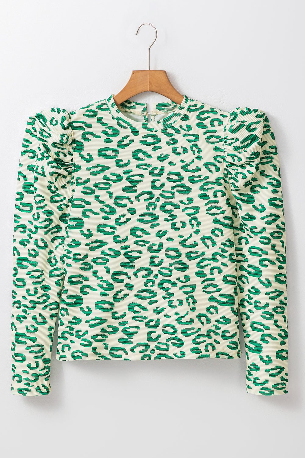 Leopard Mock Neck Puff Sleeve Top - Rooted & Reckless Co.